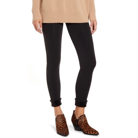 Nwot Lemon Faux Fur Cuff Leggings 